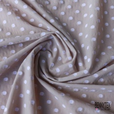 Polyamide élasthanne lingerie motif pois blanc fond orange vif