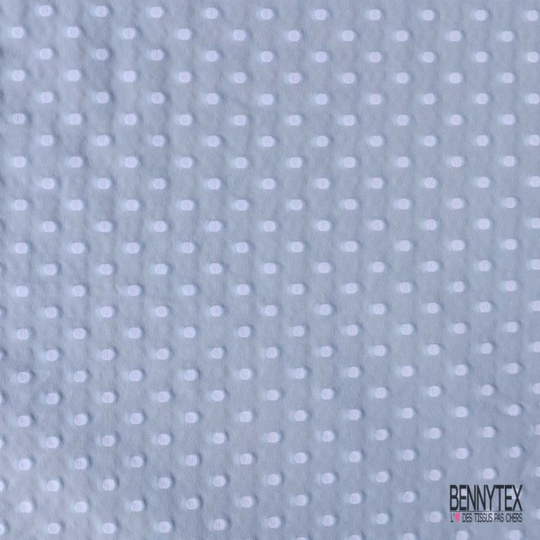 Polyamide élasthanne lingerie motif pois blanc fond ciel pastel