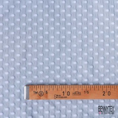 Polyamide élasthanne lingerie motif pois blanc fond beige pastel
