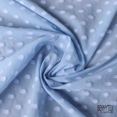 Polyamide élasthanne lingerie motif pois blanc fond beige pastel