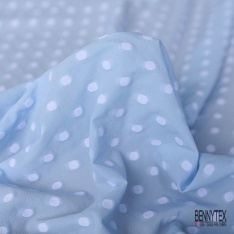 Polyamide élasthanne lingerie motif pois blanc fond beige pastel