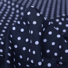 Polyamide élasthanne lingerie motif pois blanc fond ciel pastel