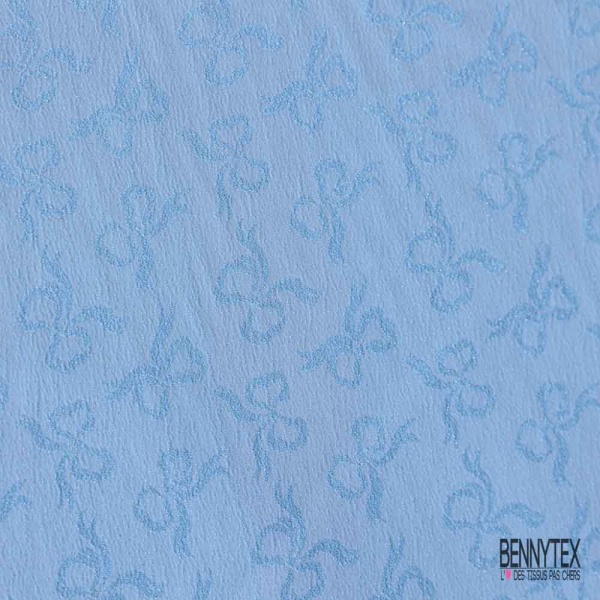Polyamide élasthanne lingerie motif noeud lingerie bleu glacié pailletté