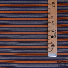 Crêpe viscose digital motif abstrait projetté bleu fond blanc cassé