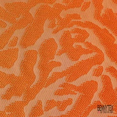 Brocart matelassé de luxe motif géométrique 3D lurex bronze fond noir