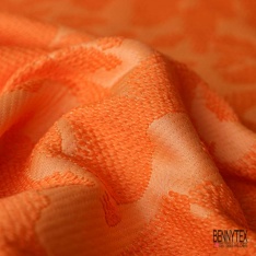 Brocart matelassé de luxe motif géométrique 3D lurex bronze fond noir