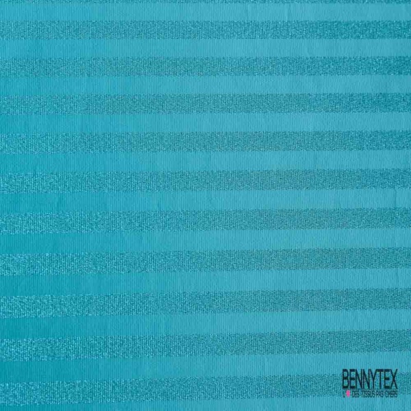 Jacquard imprimé grosse rayure horizontale vert d'eau paillette vert d'eau
