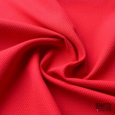 Maille gaufrée motif jersey tricotée orange mandarin lurex rouge