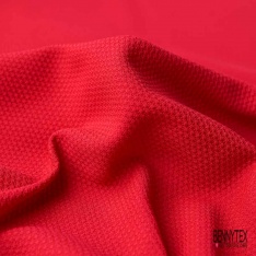 Maille gaufrée motif jersey tricotée orange mandarin lurex rouge