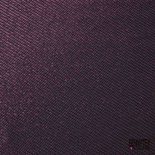 Jacquard viscose imprimé géométrique noir lurex fushia