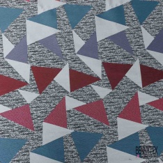 Jacquard laine imprimé losange fantaisie rose noir blanc kaki