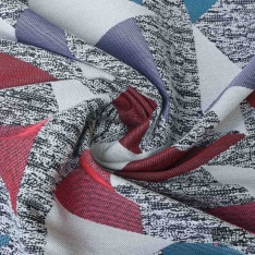 Jacquard laine imprimé losange fantaisie rose noir blanc kaki