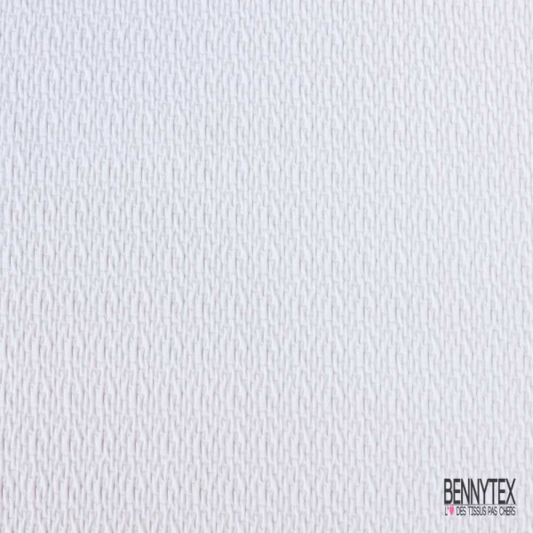 Maille gaufrée motif fantaisie blanc optique