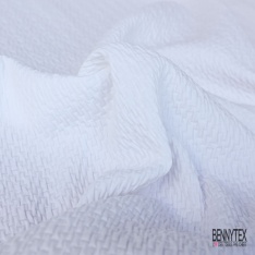Maille gaufrée élasthanne motif piqué nid d'abeille ton sur ton passion