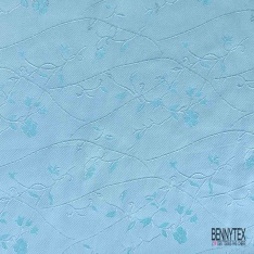 Jacquard lurex argent vert fond noir