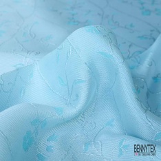 Jacquard lurex argent vert fond noir