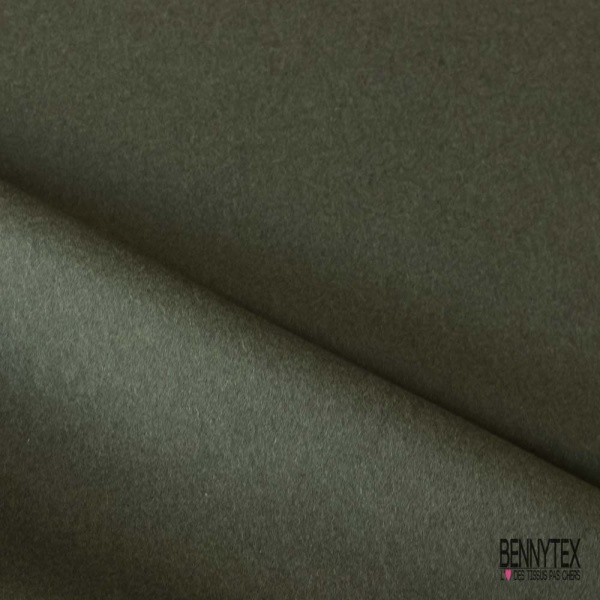 Caban de laine souple vert olive foncé