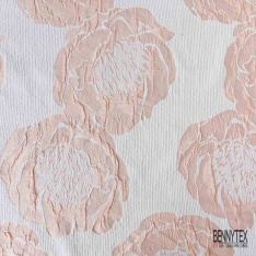 Jacquard motif rayure horizontale orange brûlée corail lurex or