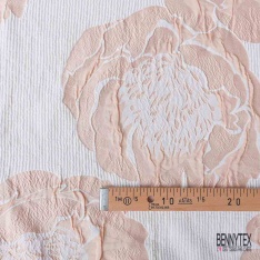 Jacquard motif rayure horizontale orange brûlée corail lurex or