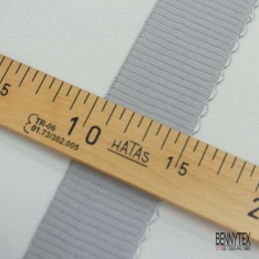 Bande élastique festonnée uni gris clair