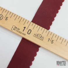 Bande élastique festonnée uni bordeaux