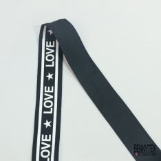 Bande élastique motif léopard noir cappuccino lurex anis