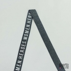 Bande élastique motif LOVE mini damier noir blanc fond noir