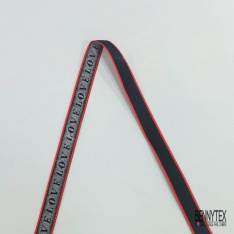 Bande sergé noir lurex argent WOMEN HEROES blanc