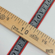 Bande sergé noir lurex argent WOMEN HEROES blanc