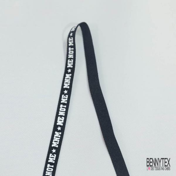 Bande ottoman noir ME NOT ME blanc optique