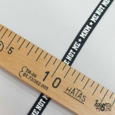 Bande sergé LOVE noir pointillisme blanc bordure rouge