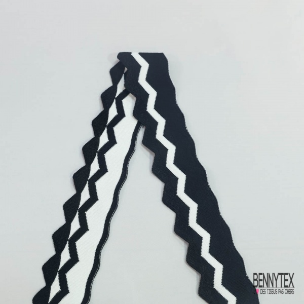 Bande bord cote festonnée triangulaire noir blanc discret