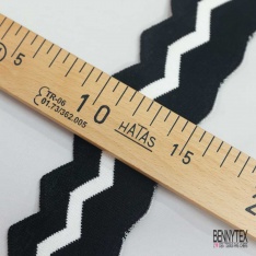 Bande bord cote festonnée lurex argent bleu nuit blanc ciel ajourée