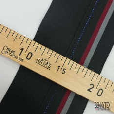 Bande bord cote à replier rayée marine orange rose lurex or