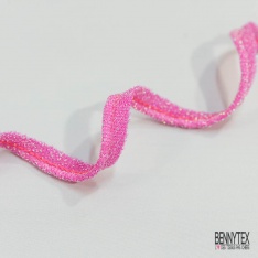 Passepoile polyamide rose trémière lurex rose