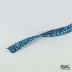 Passepoile polyamide bleu canard lurex bleu canard