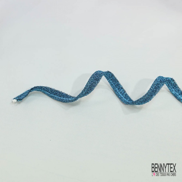 Passepoile polyamide bleu canard lurex bleu canard
