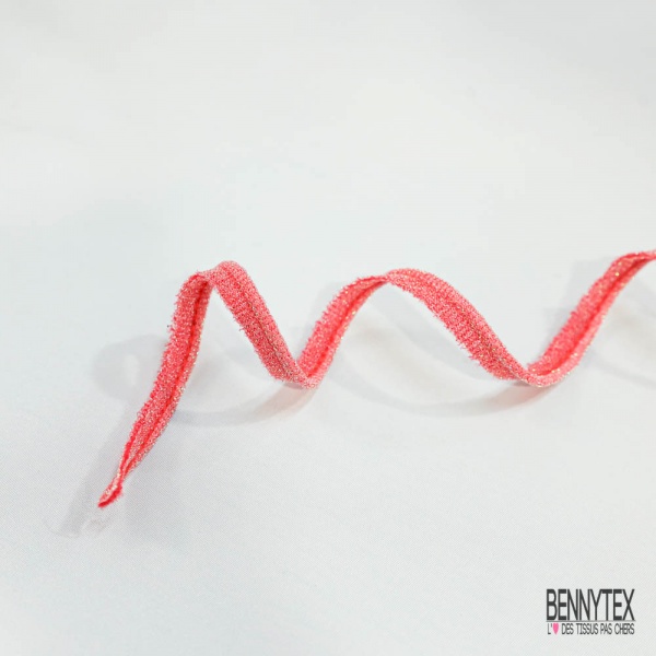 Passepoile polyamide rose corail lurex irisé
