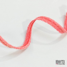 Passepoile polyamide rose corail lurex irisé
