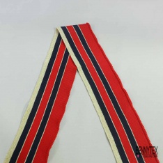 Bande bord cote rayée bordeaux marine lurex or