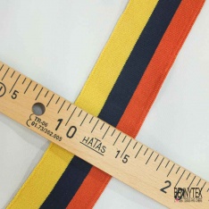 Bande bord cote rayée rouge marine lurex or