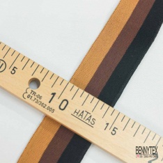 Bande bord cote rayée noir chocolat camel