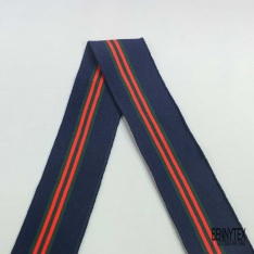 Bande bord cote rayée sapin rouge marine