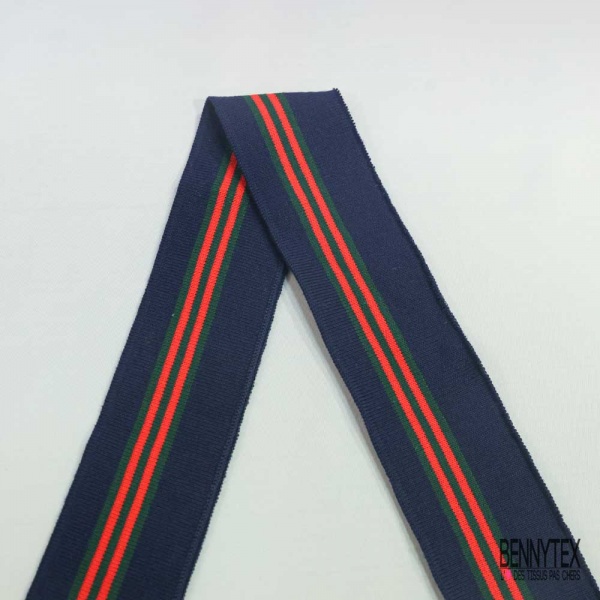 Bande bord cote rayée sapin rouge marine