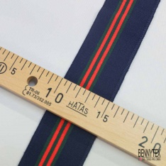 Bande bord cote rayée sapin rouge marine