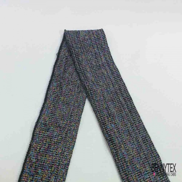 Bande bord cote noir chiné lurex multicolore