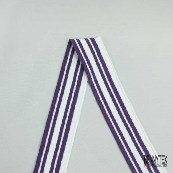 Bande bord cote rayé violet blanc optique