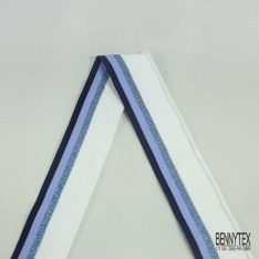 Bande bord cote rayé bleu vif jaune or blanc optique argent