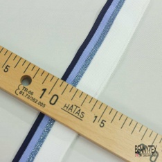 Bande bord cote rayé bleu vif jaune or blanc optique argent