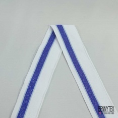 Bande bord cote rayé noir chocolat chiné lurex chocolat